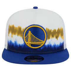 New Era Golden State Warriors Dip-Dye 9FIFTY A-Frame Trucker Snapback Hat White/Royal