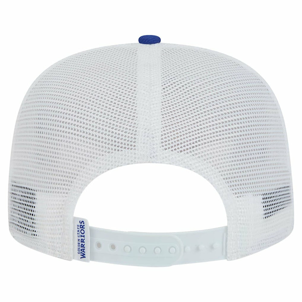 New Era Golden State Warriors Dip-Dye 9FIFTY A-Frame Trucker Snapback Hat White/Royal