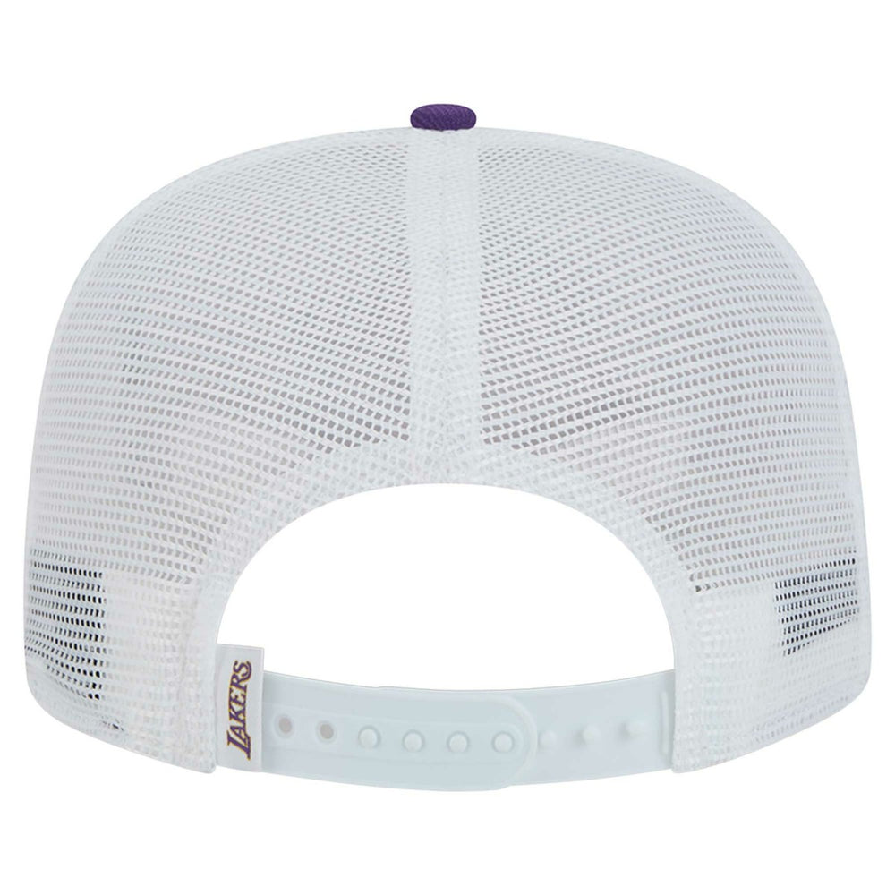 New Era Los Angeles Lakers Dip-Dye 9FIFTY A-Frame Trucker Snapback Hat White/Purple