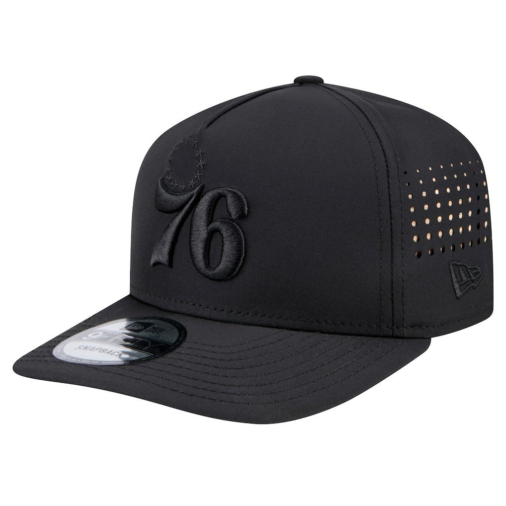New Era Philadelphia 76ers Vented 9FIFTY A-Frame Snapback Hat Black