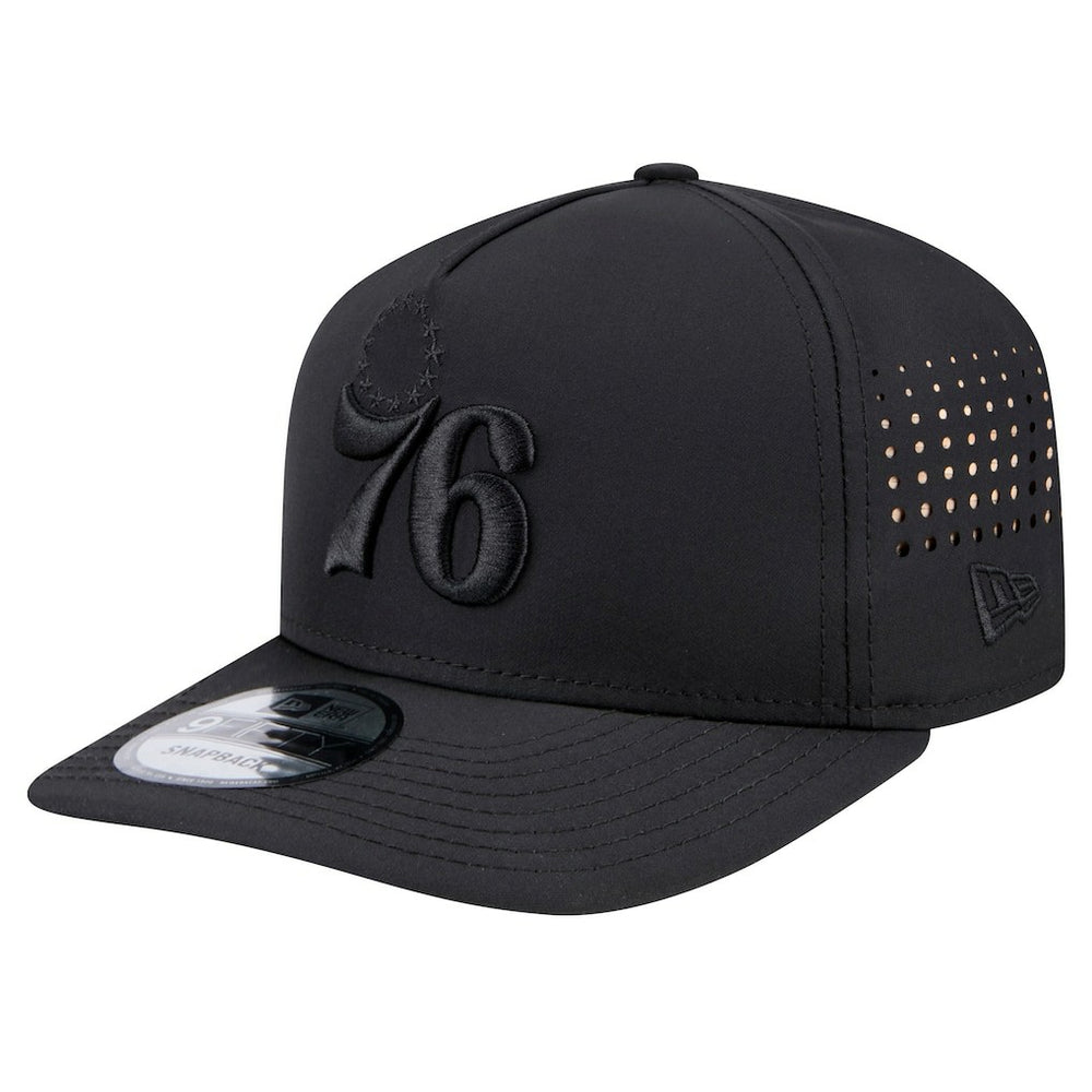 New Era Philadelphia 76ers Vented 9FIFTY A-Frame Snapback Hat Black