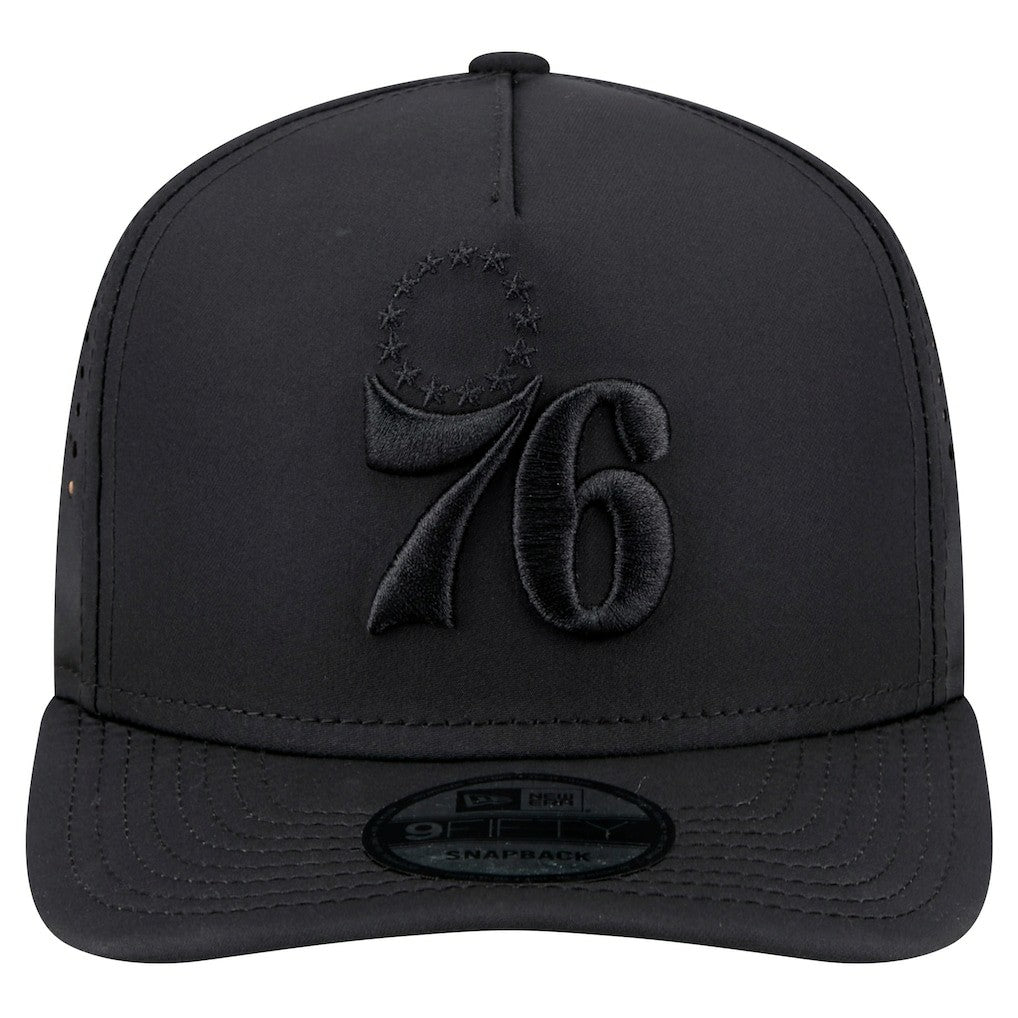 New Era Philadelphia 76ers Vented 9FIFTY A-Frame Snapback Hat Black
