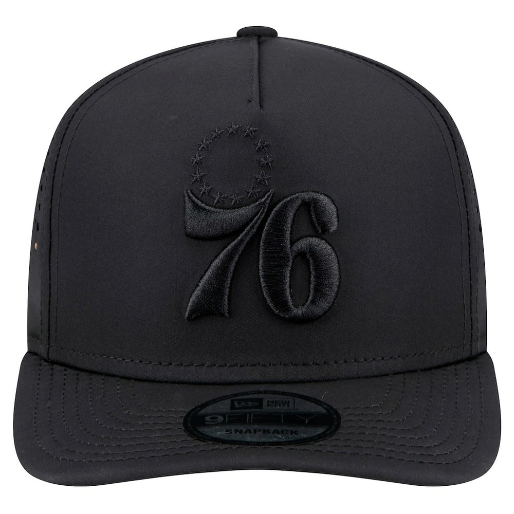 New Era Philadelphia 76ers Vented 9FIFTY A-Frame Snapback Hat Black
