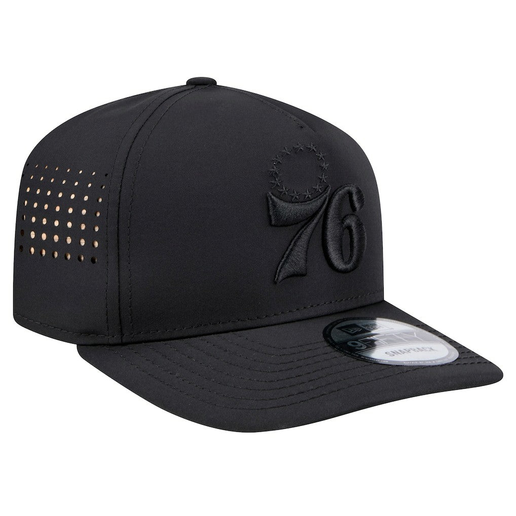 New Era Philadelphia 76ers Vented 9FIFTY A-Frame Snapback Hat Black
