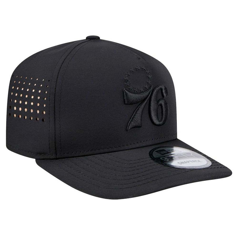 New Era Philadelphia 76ers Vented 9FIFTY A-Frame Snapback Hat Black