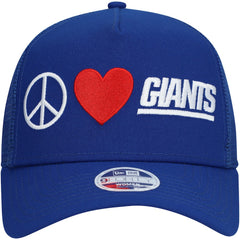 New York Giants New Era Women's Peace & Love Trucker 9FORTY Adjustable Hat - Royal - NFL