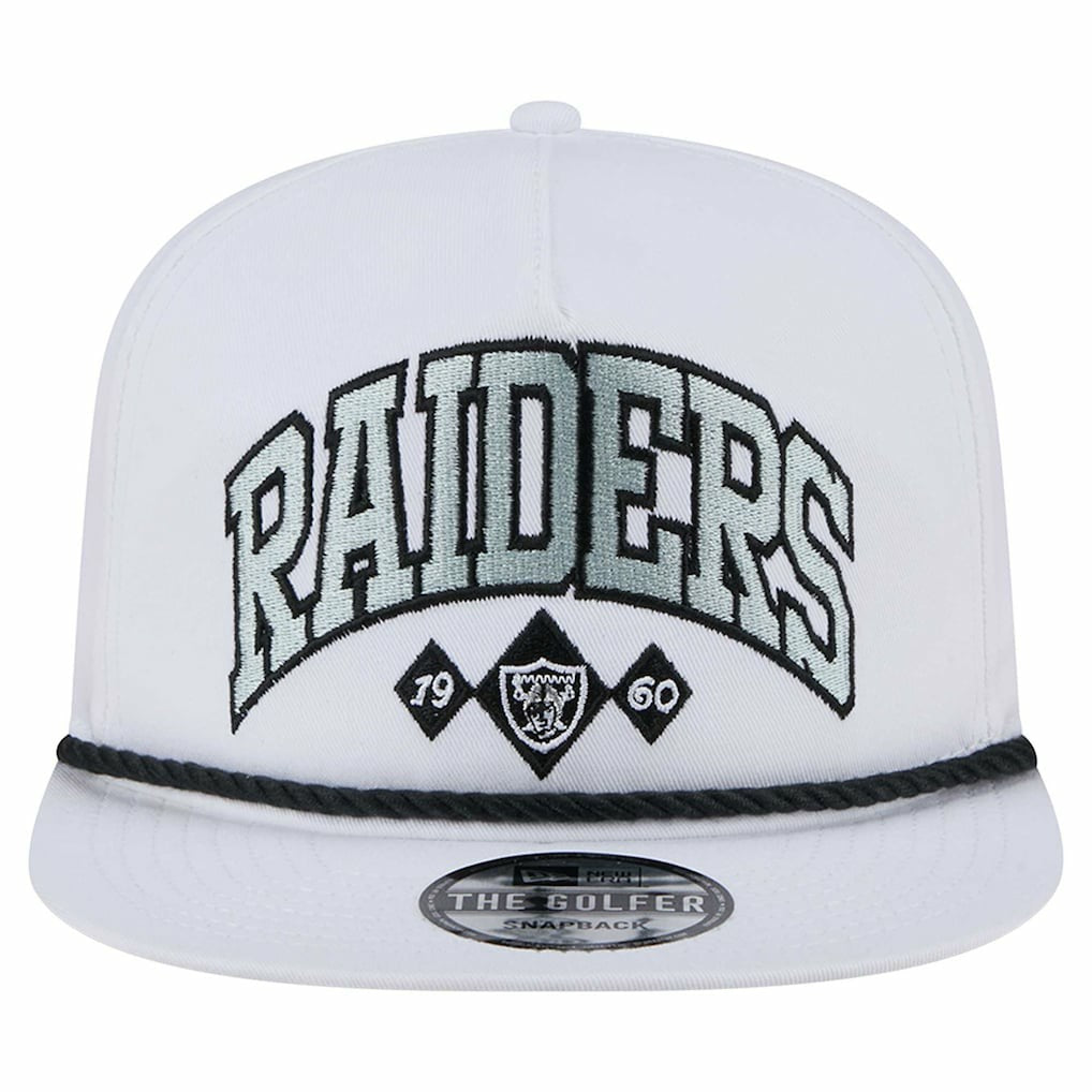 Las Vegas Raiders New Era Diamond Golfer Snapback Hat - White - NFL
