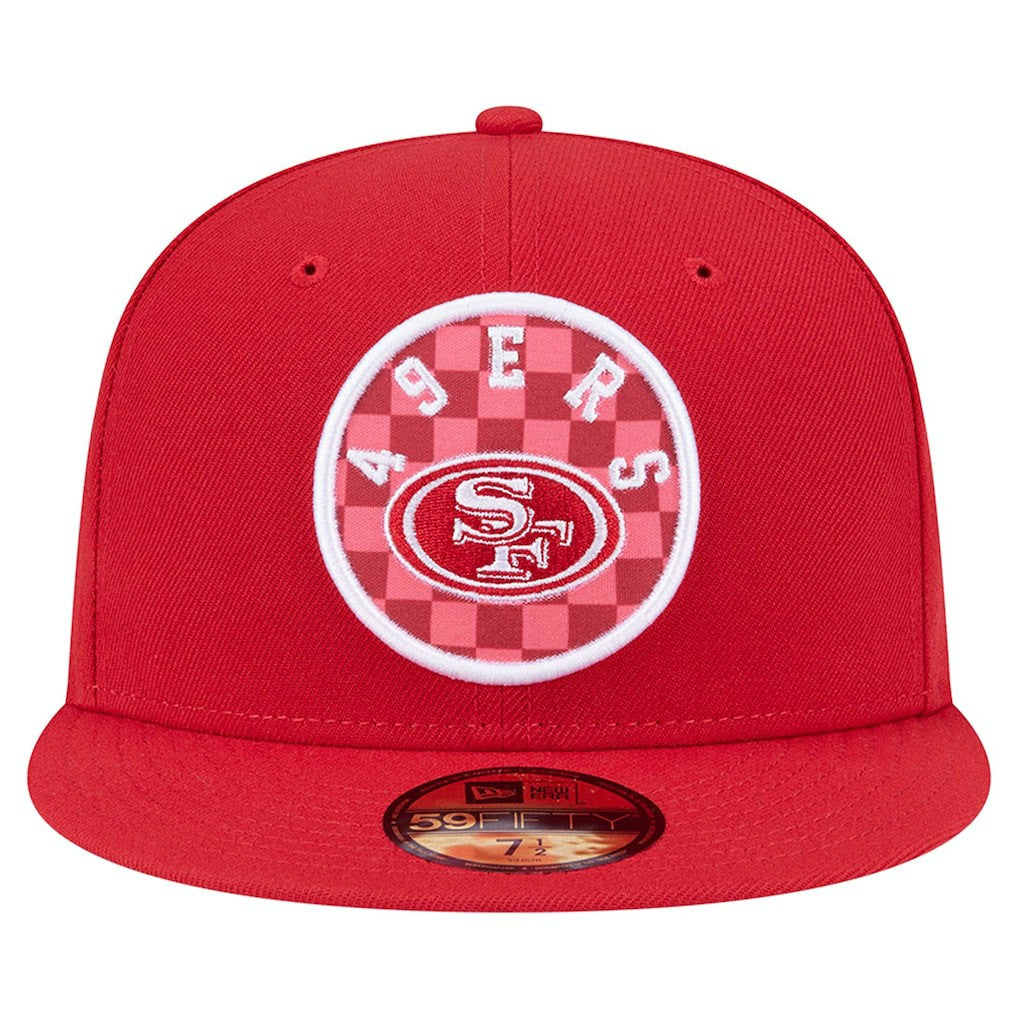 San Francisco 49ers New Era Checkered 59FIFTY Fitted Hat - Scarlet - NFL