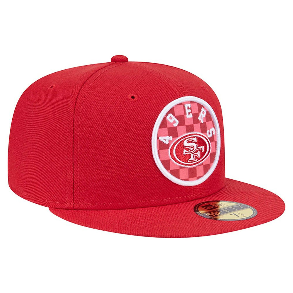 San Francisco 49ers New Era Checkered 59FIFTY Fitted Hat - Scarlet - NFL