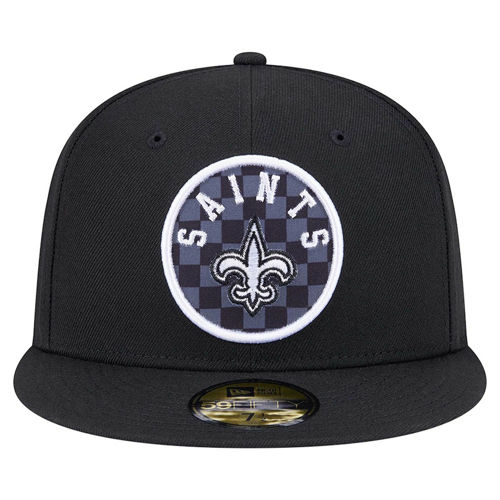New Orleans Saints New Era Checkered 59FIFTY Fitted Hat - Black - NFL