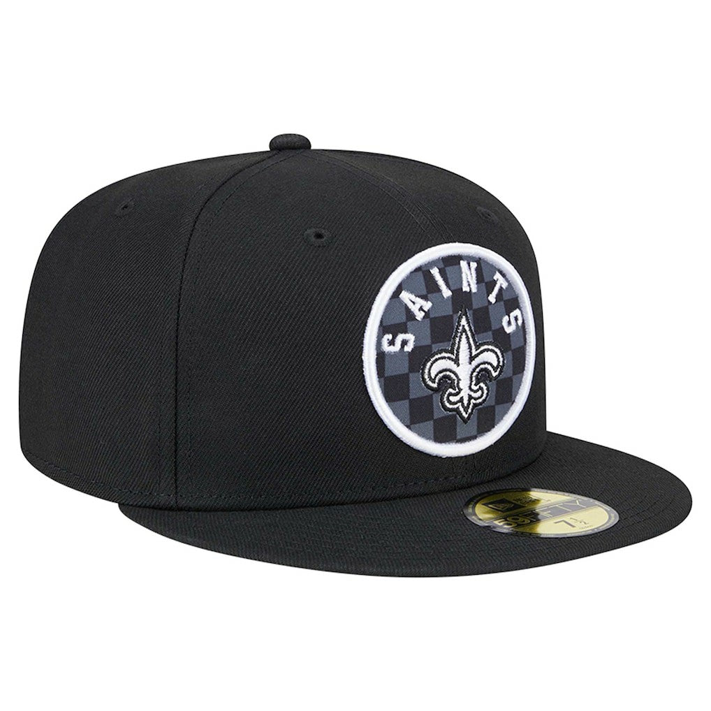 New Orleans Saints New Era Checkered 59FIFTY Fitted Hat - Black - NFL