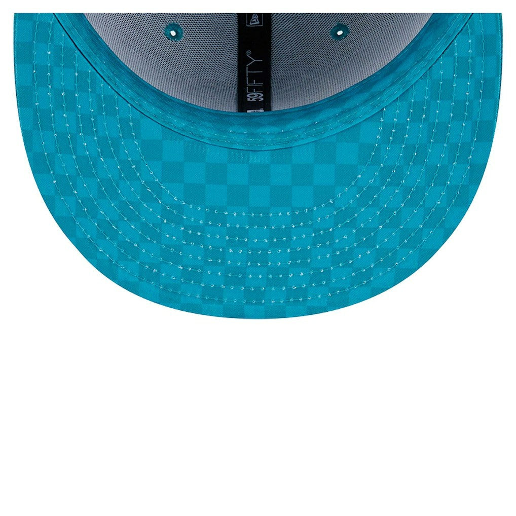 Miami Dolphins New Era Checkered 59FIFTY Fitted Hat - Aqua - NFL