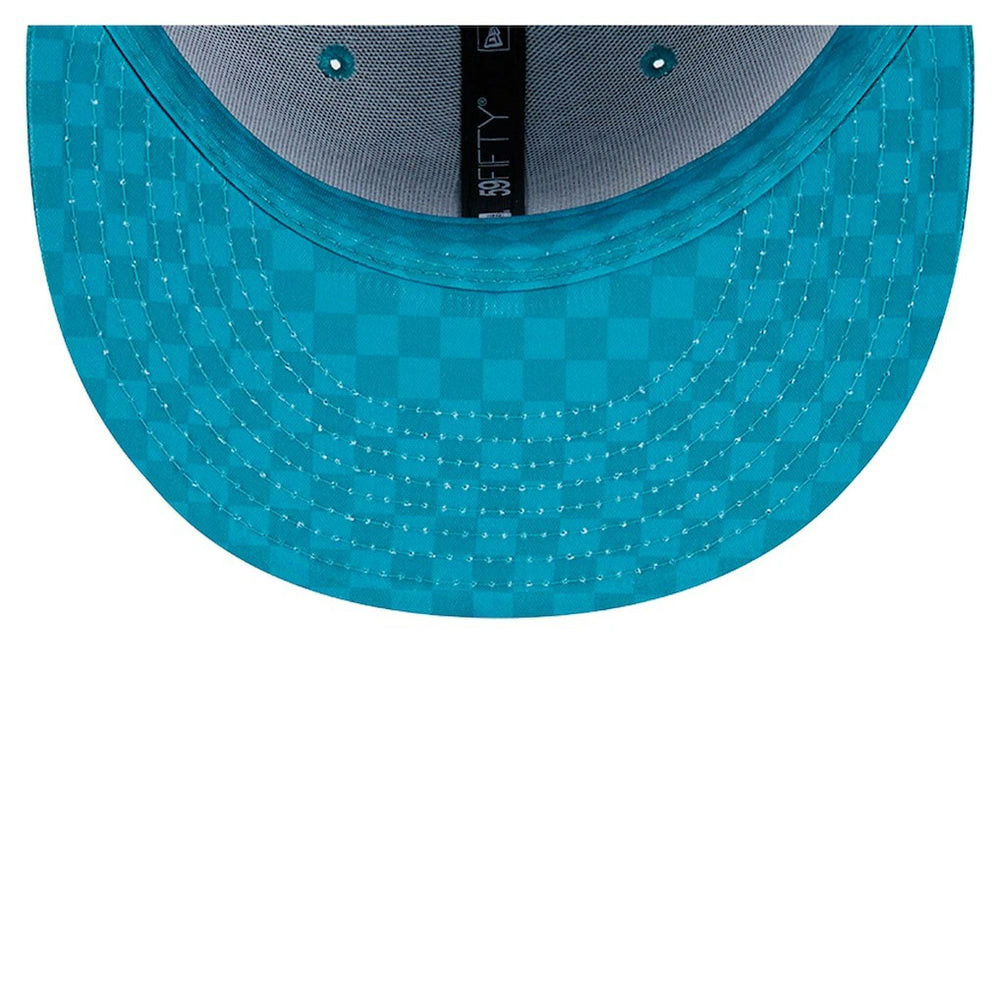 Miami Dolphins New Era Checkered 59FIFTY Fitted Hat - Aqua - NFL