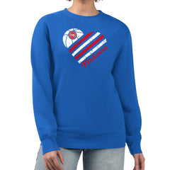 Detroit Pistons G-III 4Her by Carl Banks Women's Heart Graphic Fleece Pullover Sweatshirt Royal
