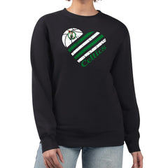 Boston Celtics G-III 4Her by Carl Banks Women's Heart Graphic Fleece Pullover Sweatshirt Black