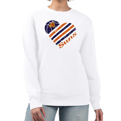 Phoenix Suns G-III 4Her by Carl Banks Women's Heart Graphic Fleece Pullover Sweatshirt White