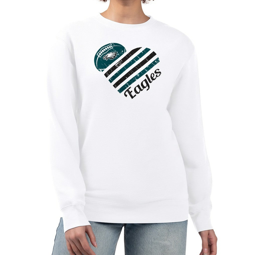 Philadelphia Eagles G-III 4Her by Carl Banks Women's Heart Graphic Fleece Pullover Sweatshirt - White - NFL