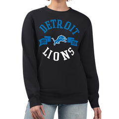 Detroit Lions G-III 4Her by Carl Banks Women's Large Team Graphic Fleece Pullover Sweatshirt - Black - NFL
