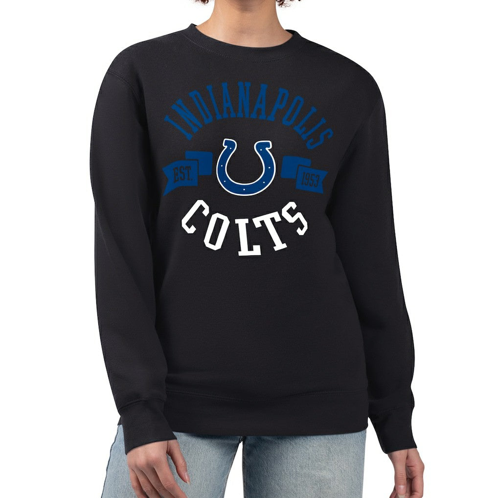 Indianapolis Colts G-III 4Her by Carl Banks Women's Large Team Graphic Fleece Pullover Sweatshirt - Black - NFL
