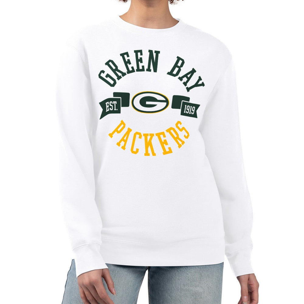Green Bay Packers G-III 4Her by Carl Banks Women's Large Team Graphic Fleece Pullover Sweatshirt - White - NFL