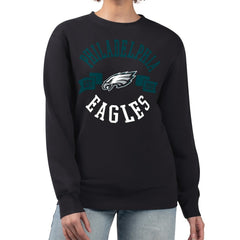 Philadelphia Eagles G-III 4Her by Carl Banks Women's Large Team Graphic Fleece Pullover Sweatshirt - Black - NFL
