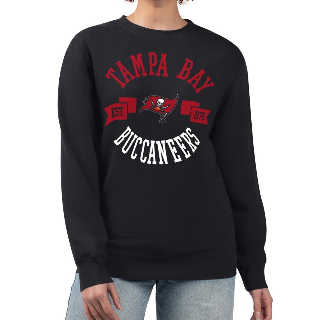 Tampa Bay Buccaneers G-III 4Her by Carl Banks Women's Large Team Graphic Fleece Pullover Sweatshirt - Black - NFL