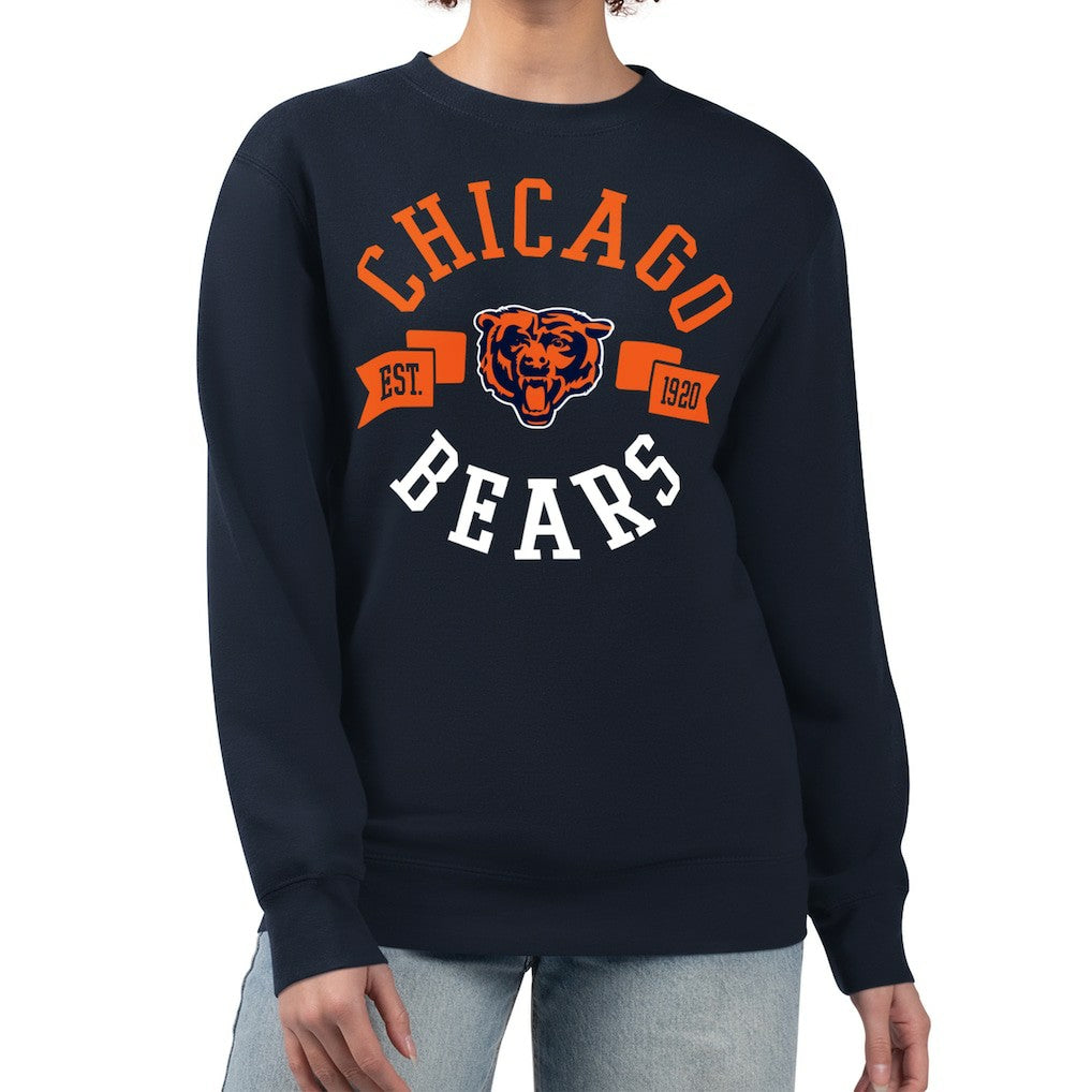 Chicago Bears G-III 4Her by Carl Banks Women's Large Team Graphic Fleece Pullover Sweatshirt - Navy - NFL