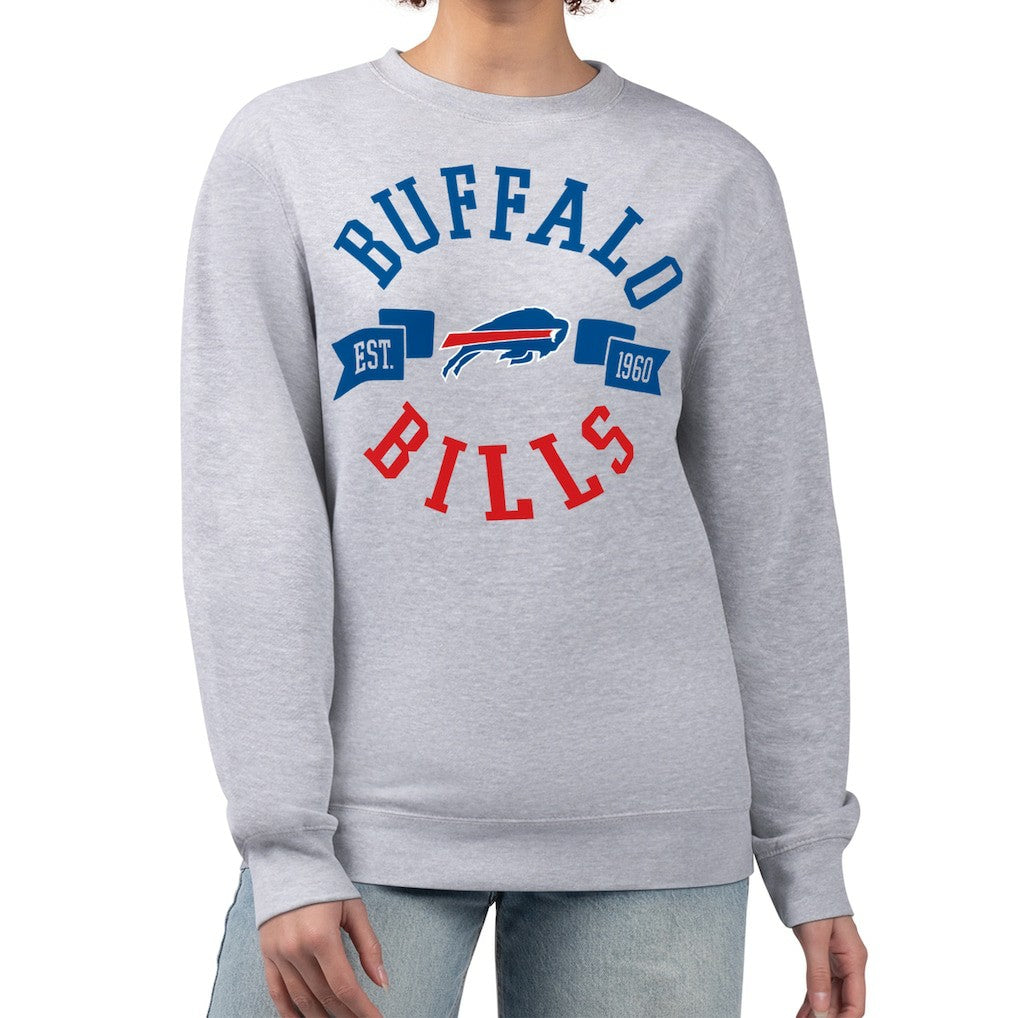 Buffalo Bills G-III 4Her by Carl Banks Women's Large Team Graphic Fleece Pullover Sweatshirt - Heather Gray - NFL