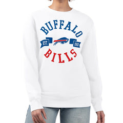 Buffalo Bills G-III 4Her by Carl Banks Women's Large Team Graphic Fleece Pullover Sweatshirt - White - NFL