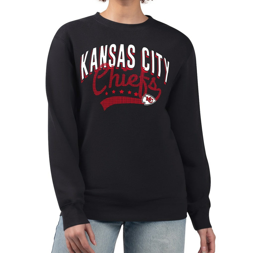 Kansas City Chiefs G-III 4Her by Carl Banks Women's Filigree Logo Graphic Fleece Pullover Sweatshirt - Black - NFL