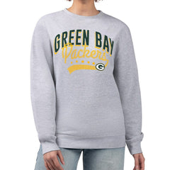 Green Bay Packers G-III 4Her by Carl Banks Women's Filigree Logo Graphic Fleece Pullover Sweatshirt - Heather Gray - NFL