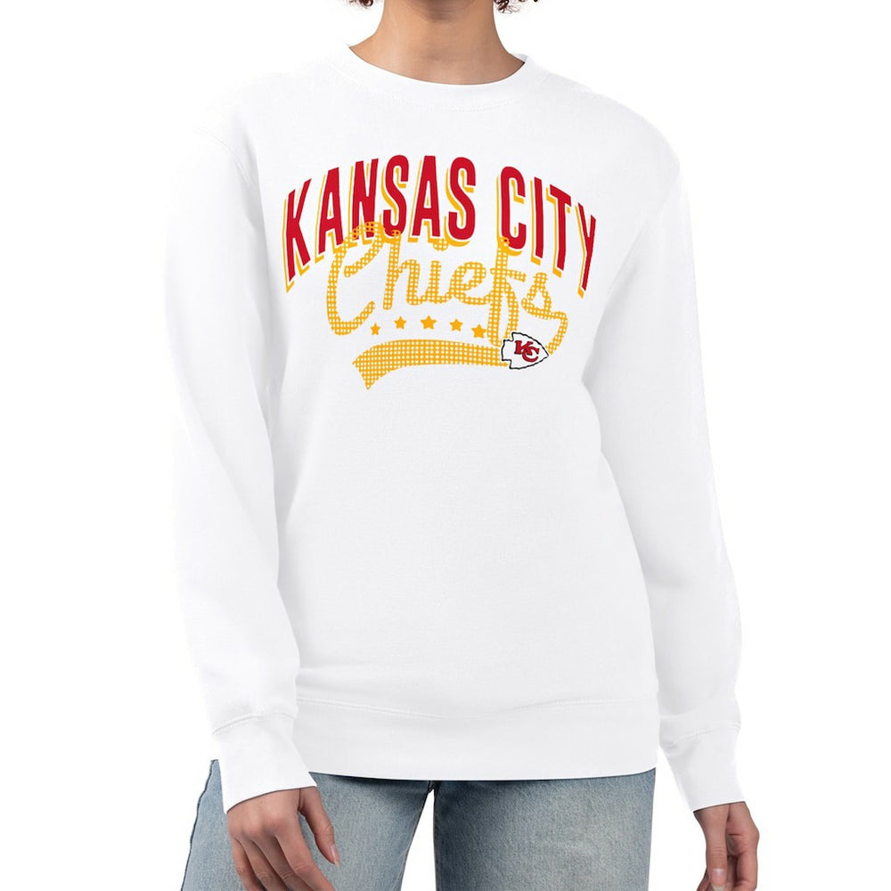 Kansas City Chiefs G-III 4Her by Carl Banks Women's Filigree Logo Graphic Fleece Pullover Sweatshirt - White - NFL