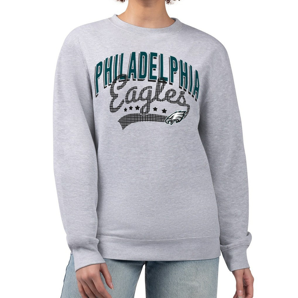 Philadelphia Eagles G-III 4Her by Carl Banks Women's Filigree Logo Graphic Fleece Pullover Sweatshirt - Heather Gray - NFL