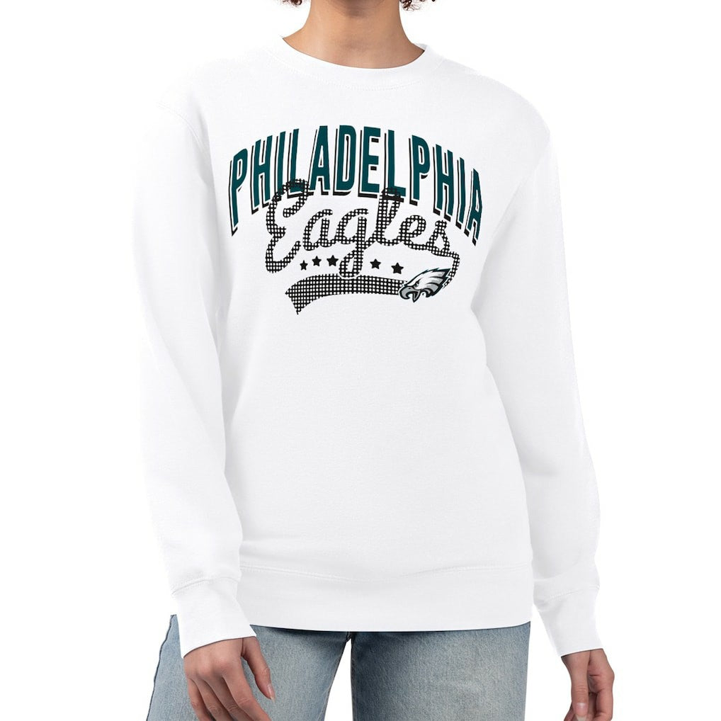 Philadelphia Eagles G-III 4Her by Carl Banks Women's Filigree Logo Graphic Fleece Pullover Sweatshirt - White - NFL