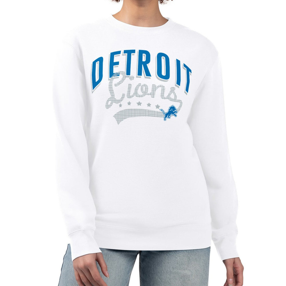 Detroit Lions G-III 4Her by Carl Banks Women's Filigree Logo Graphic Fleece Pullover Sweatshirt - White - NFL