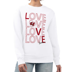 Tampa Bay Buccaneers G-III 4Her by Carl Banks Women's Lots of Love Graphic Fleece Pullover Sweatshirt - White - NFL