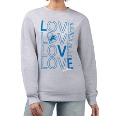 Detroit Lions G-III 4Her by Carl Banks Women's Lots of Love Graphic Fleece Pullover Sweatshirt - Heather Gray - NFL