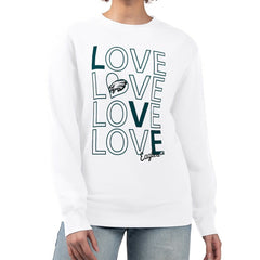 Philadelphia Eagles G-III 4Her by Carl Banks Women's Lots of Love Graphic Fleece Pullover Sweatshirt - White - NFL