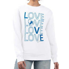 Detroit Lions G-III 4Her by Carl Banks Women's Lots of Love Graphic Fleece Pullover Sweatshirt - White - NFL