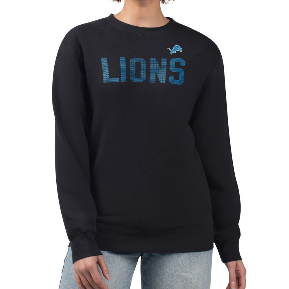 Detroit Lions G-III 4Her by Carl Banks Women's Dot Print Team Graphic Fleece Pullover Sweatshirt - Black - NFL