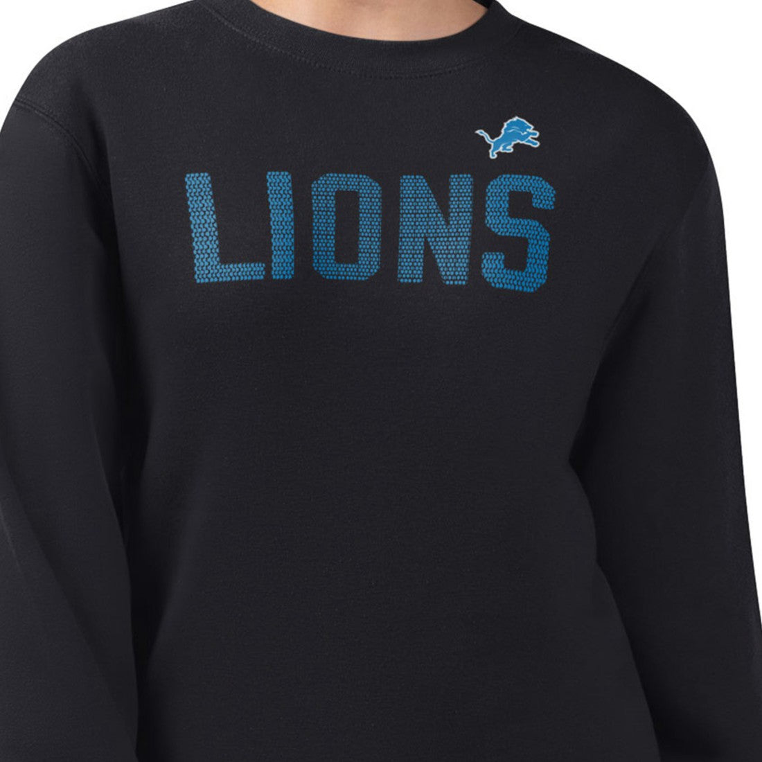 Detroit Lions G-III 4Her by Carl Banks Women's Dot Print Team Graphic Fleece Pullover Sweatshirt - Black - NFL