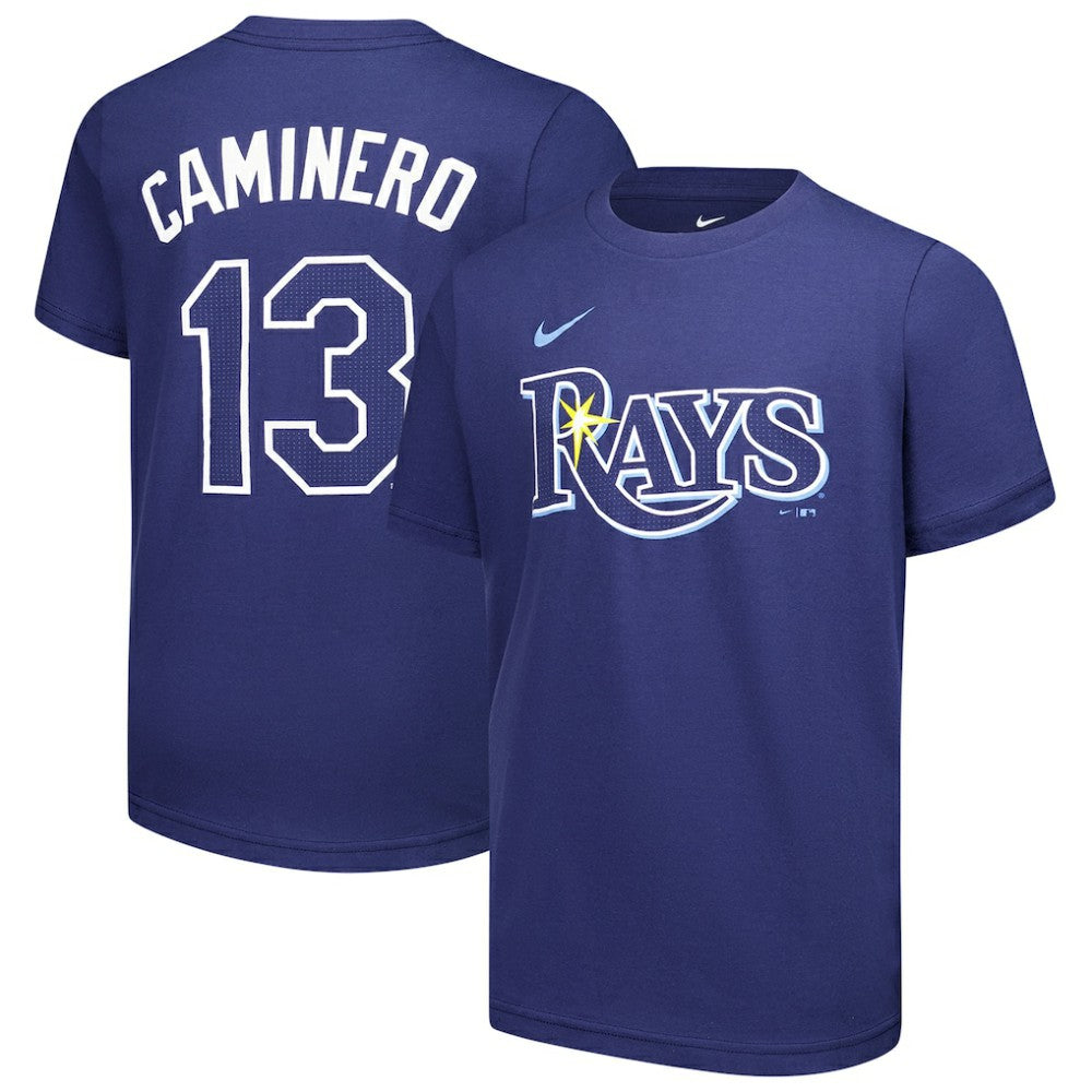 Junior Caminero Tampa Bay Rays Nike Youth Name & Number T-Shirt for sale