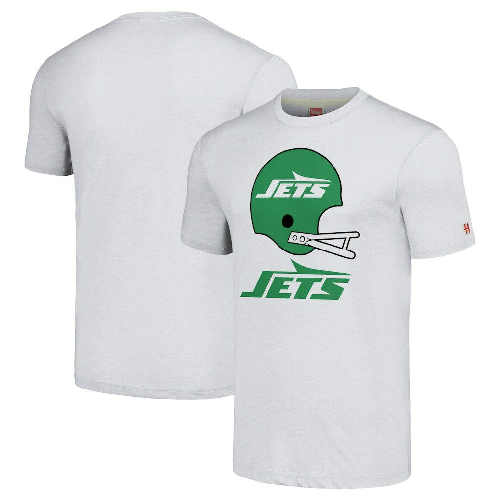 New York Jets Homage Unisex Big Helmet Tri-Blend T-Shirt - White - NFL