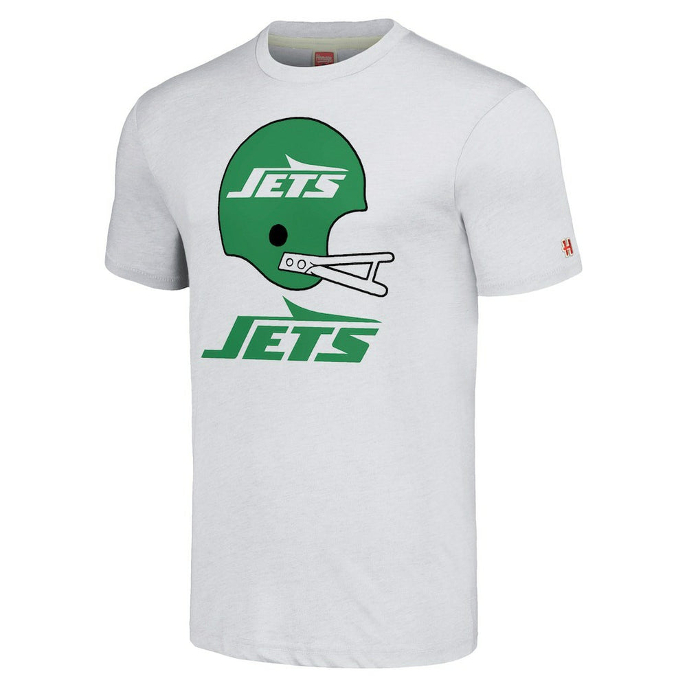 New York Jets Homage Unisex Big Helmet Tri-Blend T-Shirt - White - NFL