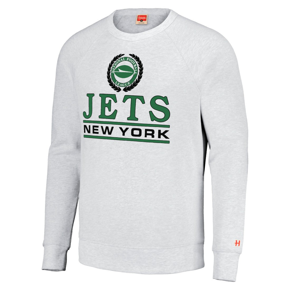 New York Jets Homage Unisex Crest Tri-Blend Crewneck Pullover Sweatshirt - White - NFL