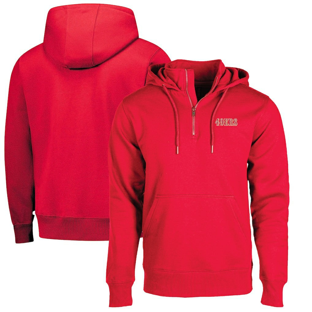 San Francisco 49ers Dunbrooke Unisex Defender Quarter-Zip Hoodie - Scarlet - NFL