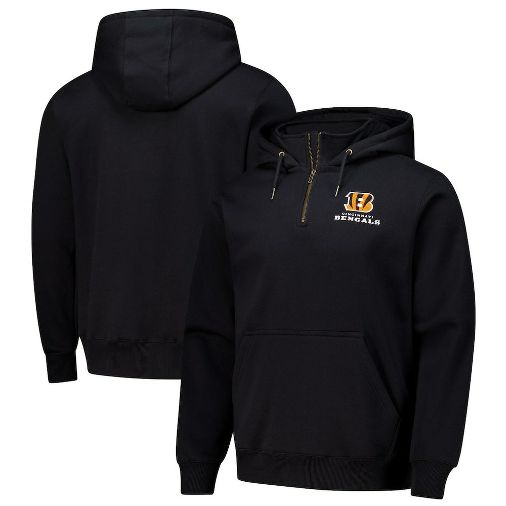 Cincinnati Bengals Dunbrooke Unisex Defender Quarter-Zip Hoodie - Black - NFL
