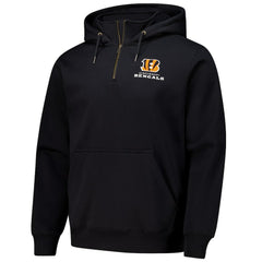Cincinnati Bengals Dunbrooke Unisex Defender Quarter-Zip Hoodie - Black - NFL