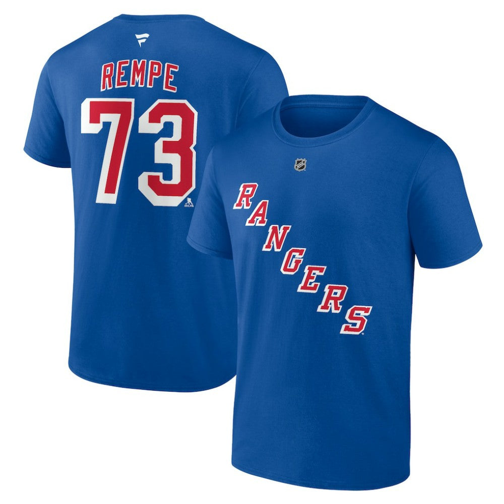 Matt Rempe New York Rangers Fanatics Authentic Stack Name & Number T-Shirt - Blue | Fanatics Clearance