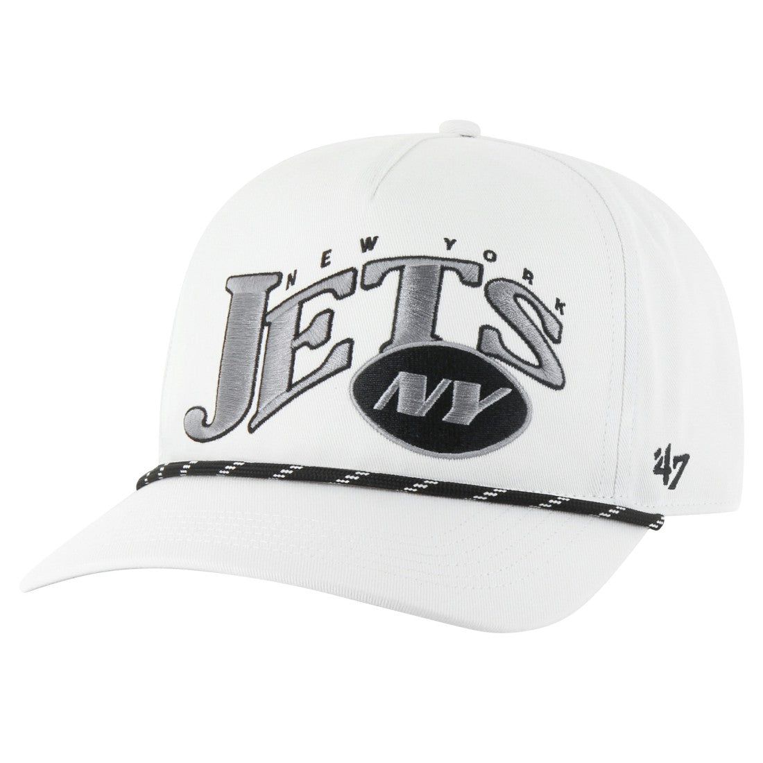 New York Jets '47 Wave Speckle Hitch Rope Adjustable Hat - White - 47 brand